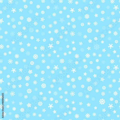 Abstract composition of snowflakes seamless pattern