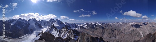 Kyrgyzstan, Ala-Archa national park, Ak-Sai glacier, view from the top of Boks peak © Dmitrii