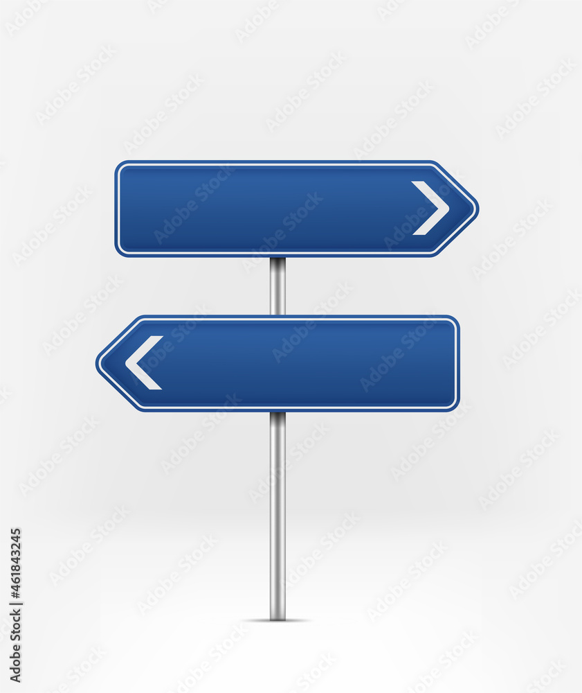 City direction boards. Right and left way City direction boards. Right and left way