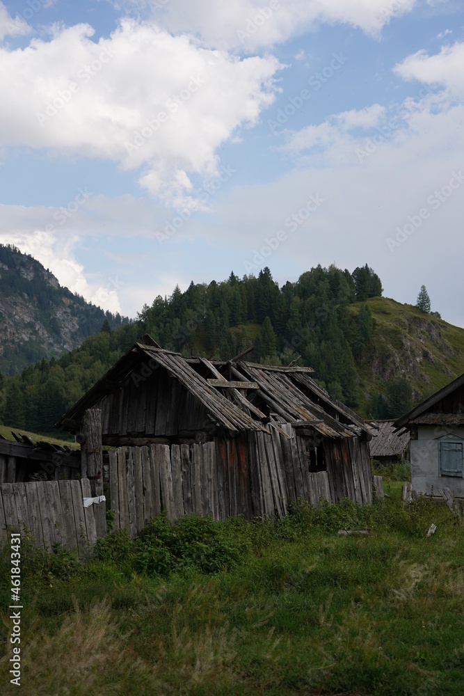 village in mountains. forest. lost. atmosphere. abandoned village. village in mountains. forest. lost. atmosphere. abandoned village.