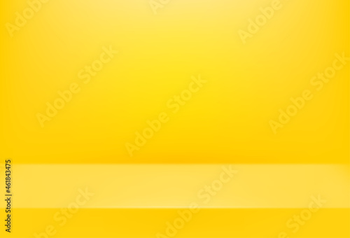 Bright yellow empty stage. #d style vector background