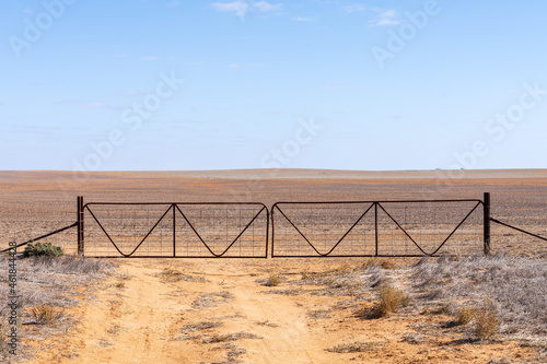 An old gate in Victoria's dry Mallee region.