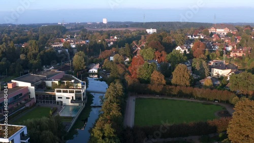 Bergedorfer Mühle am Schillerufer, Luftaufnahme photo