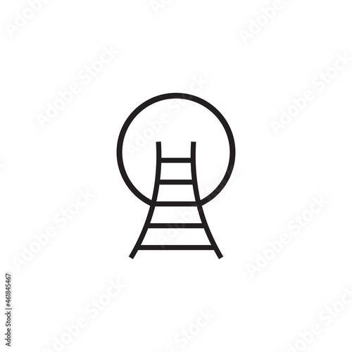 Black ladder outline go to moon logo design
