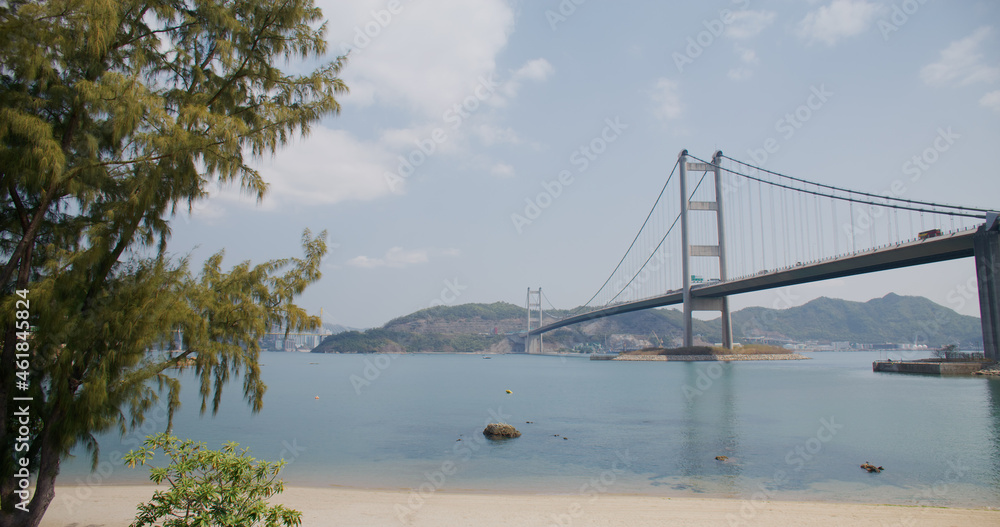 Tsing Ma Suspension bridge in Hong Kong city Tsing Ma Suspension bridge in Hong Kong city