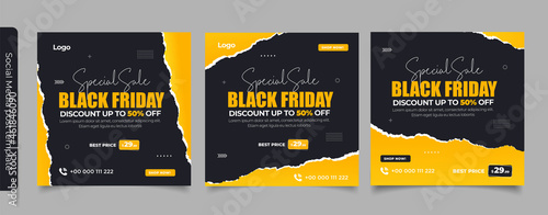 Black Friday Sale Post Web Banner Design	