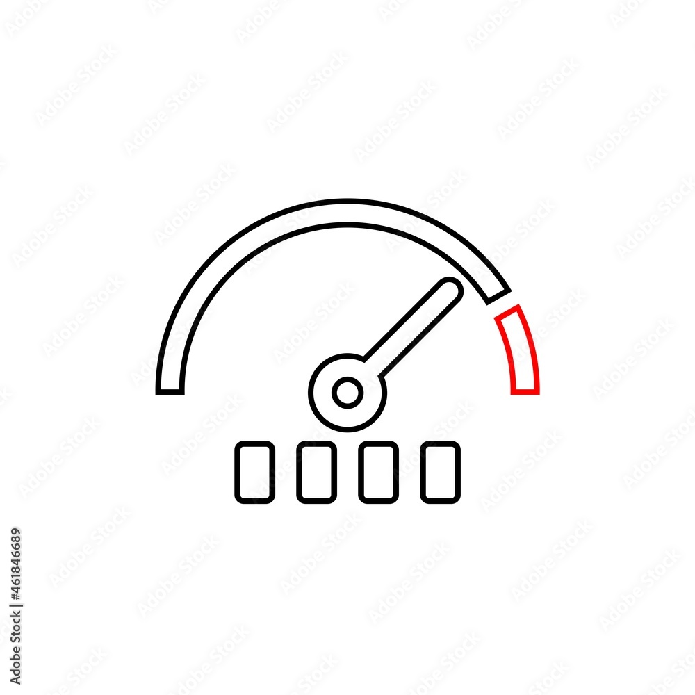 Black Gauge scale icon isolated on white background Black Gauge scale icon isolated on white background