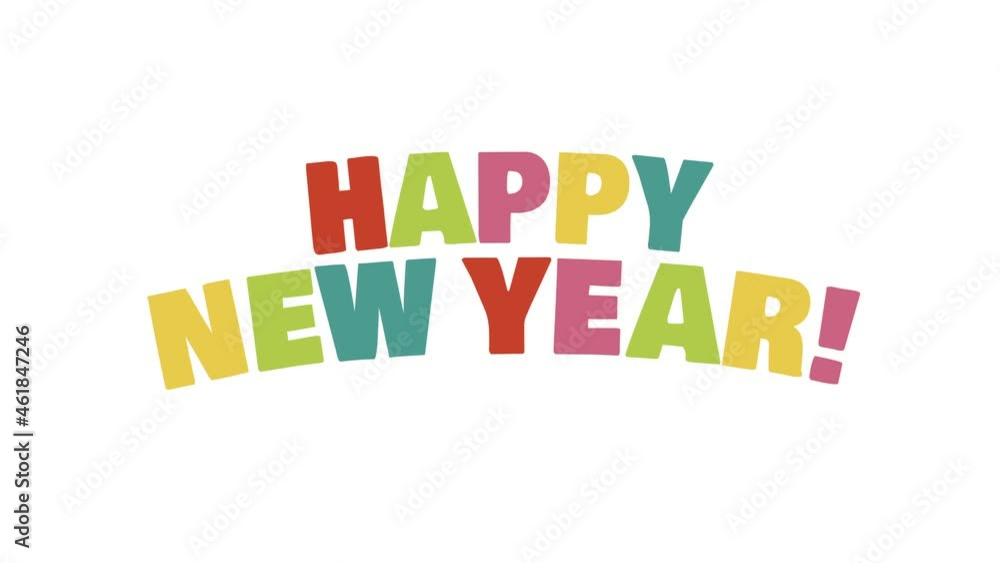 Happy New Year text 4K animation movie (mp4) | Color version Happy New Year text 4K animation movie (mp4) | Color version