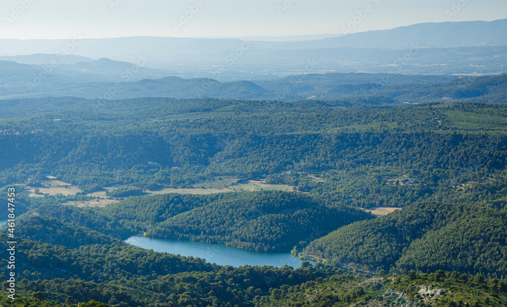 Bimont lake seen from the top of the Montagne Sainte-Victoire mountain