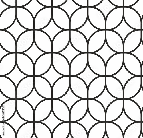 Vector seamless muslim pattern. Monochrome asian islamic ornament, lattice 