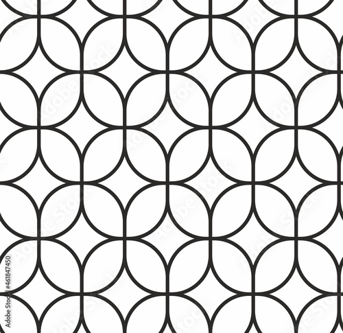 Vector seamless muslim pattern. Monochrome asian islamic ornament, lattice

