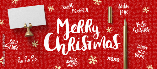 christmas messages and decoration on christmas background
