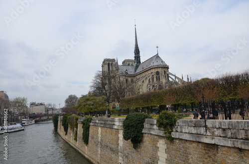 Paris, France - famous Notre Dame cathedral facade saint statues. UNESCO World Heritage Site © Denise Serra