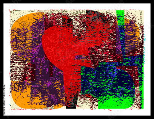 Abstract geometric poster and wall painting, graphic geometric shapes elements, living room poster, wall decoration
