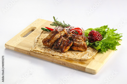 Grilled pork ribs barbecue