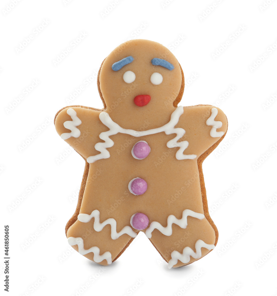 Gingerbread man isolated on white. Delicious Christmas cookie Gingerbread man isolated on white. Delicious Christmas cookie