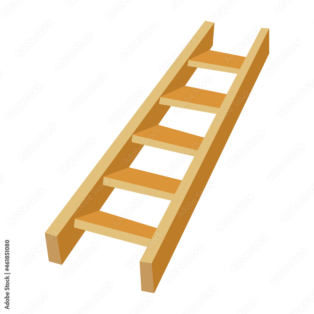 Vector wooden stairs in flat style vector drawing Vector wooden stairs in flat style vector drawing