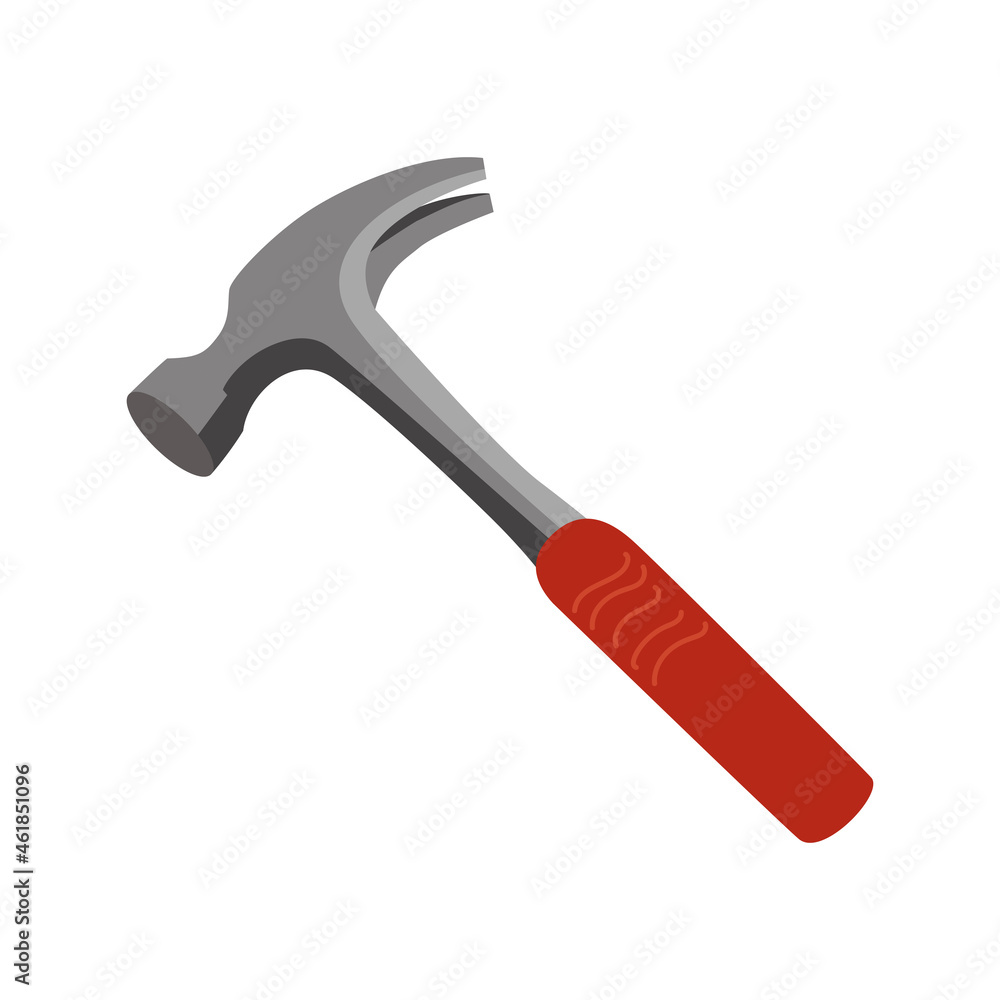 Red hammer flat design vector illustration design illustration