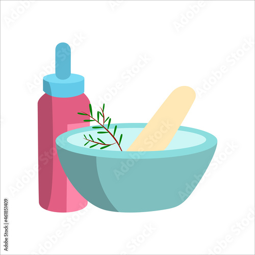 pink and mashed homeopathic medicine vector illustration