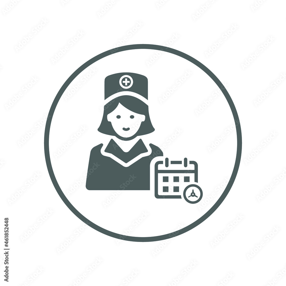 Appointment, doctor, nurse icon. Gray vector design. Appointment, doctor, nurse icon. Gray vector design.