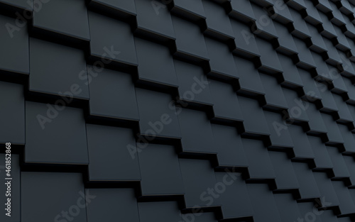 dark luxury square shape abstract background 3d rendering