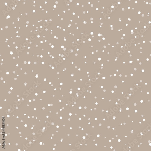 Abstract hand drown polka dots background. Beige dotted seamless pattern with white circles. Template design for invitation, poster, card, flyer, textile, fabric