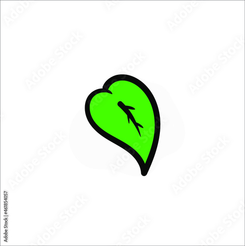 Simple Illustration of leaf icon on white background