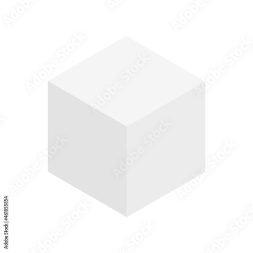 Cube shape. Isometric cube icon. Simple geometric symbol. Box symbol. Vector illustration isolated on white. 