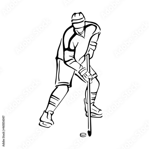 Fototapeta Naklejka Na Ścianę i Meble -  Ice hockey player. Vector illustration