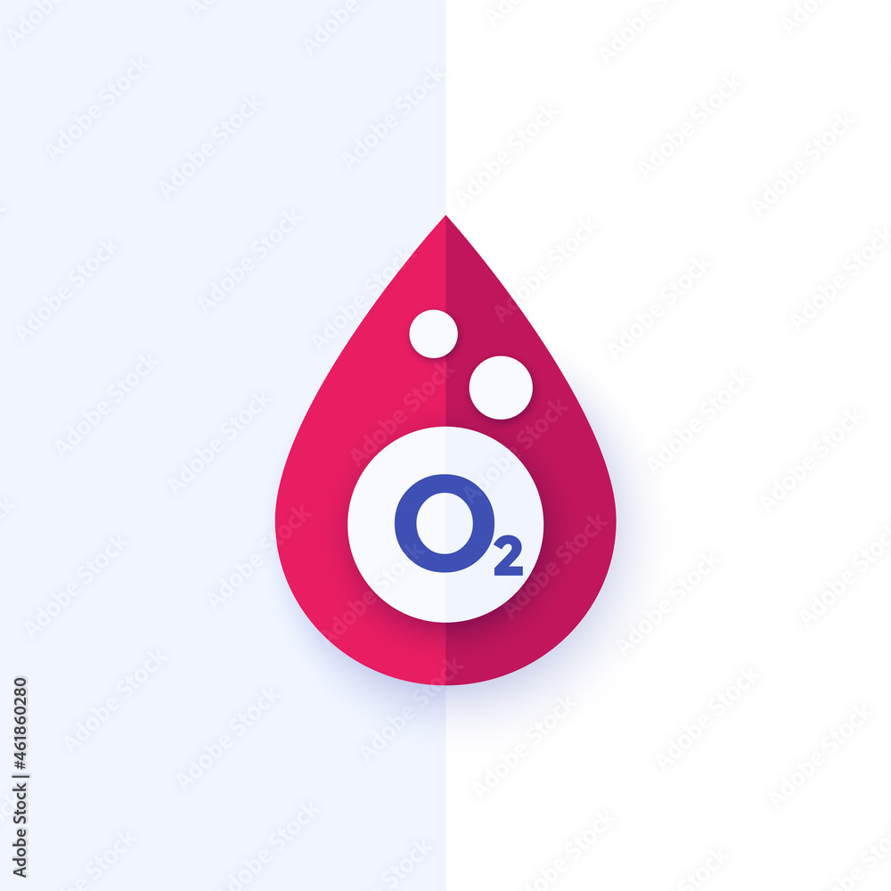 oxygen in blood vector icon oxygen in blood vector icon