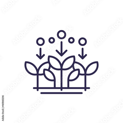 fertilizer for plants line icon