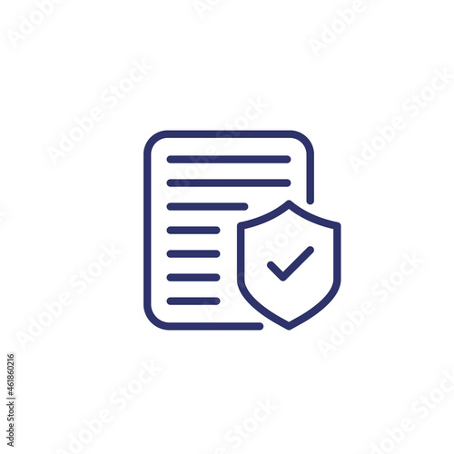 insurance policy icon, line vector