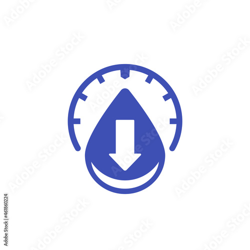 low water level icon with a drop