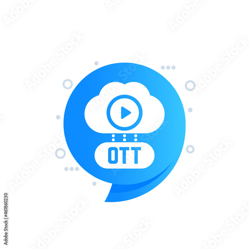 OTT platform icon with a cloud, vector photo