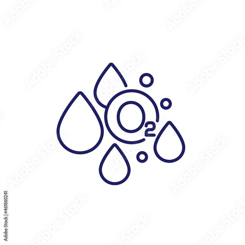 oxygen in blood, O2 line icon