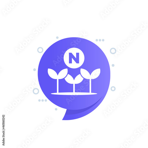nitrogen fertilizer icon, vector design