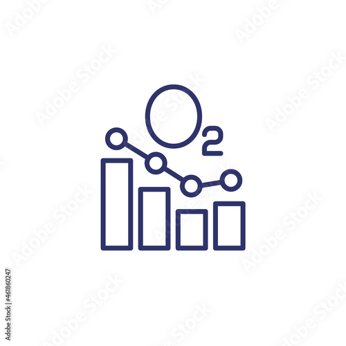 oxygen level line icon with a chart