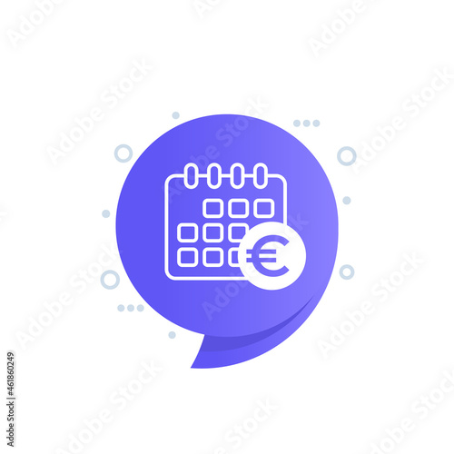 payment calendar icon with euro