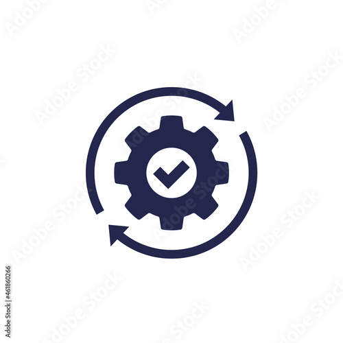 operation, process icon with gear