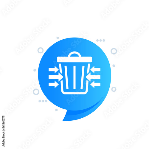 Reduce waste icon with a trash bin