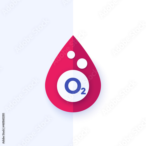 oxygen in blood vector icon
