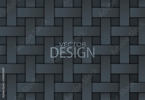 Abstract background. Gray braided pattern on a dark background.