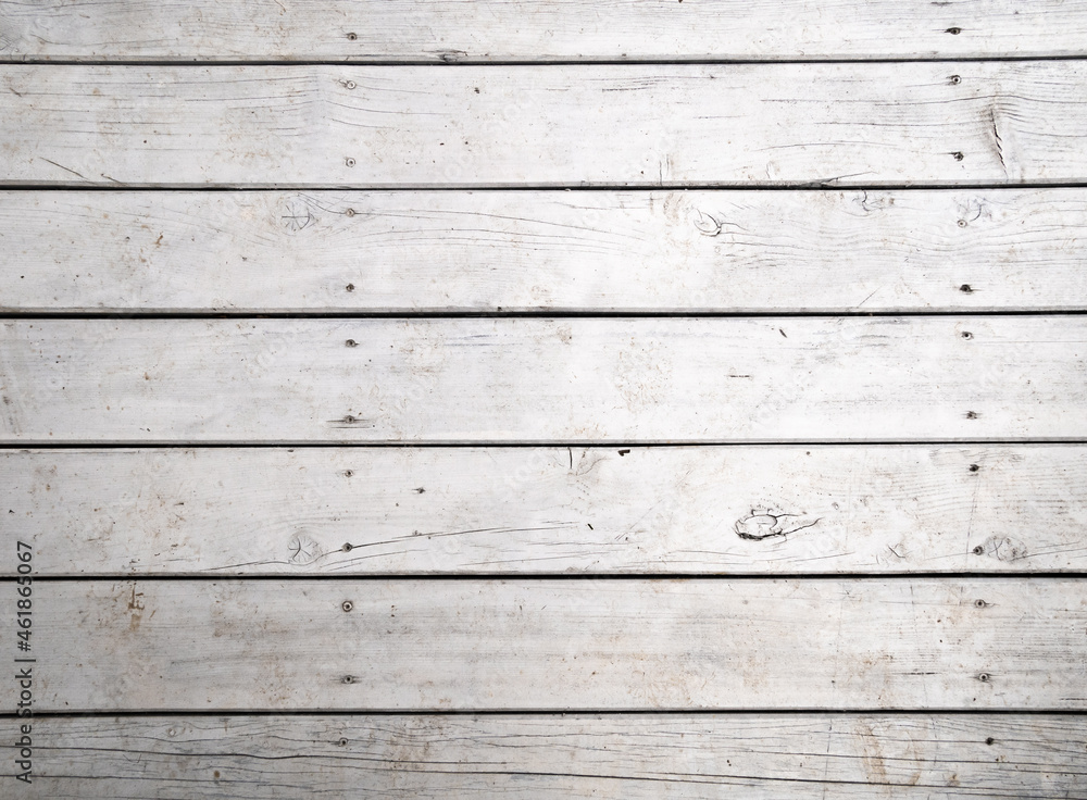 Naklejka premium White wooden panels or planks, background texture.