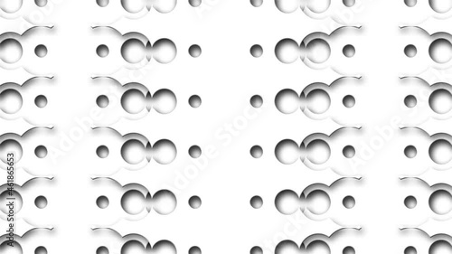 White futuristic op art animated footage with optical illusion. Circles. 3D animated pattern. 4K. Seamless looping animation footage. Psychedelic hypnotic endless transformation.