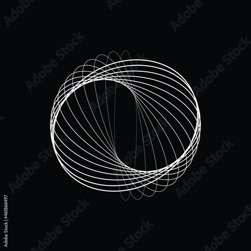 Lines in Circle Form . Spiral Vector Illustration .Technology round. Wave Logo . Design element . Abstract Geometric shape . Twisted ellipses logo design .