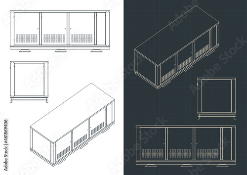 Outdoor cabinet for industrial cooling systems blueprints