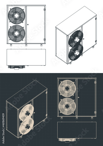 Outdoor unit of air conditioner blueprints
