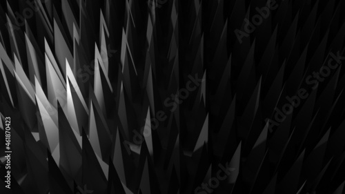 Konstfotografi many cones background (black and white, 3D image)