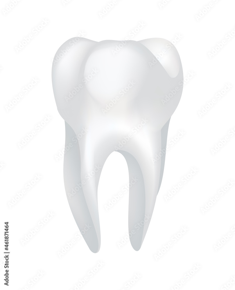 White shining human tooth. Dental medical icon. Stomatology clinic symbol. Teeth protection, oral or tooth care. Teeth restoration White shining human tooth. Dental medical icon. Stomatology clinic symbol. Teeth protection, oral or tooth care. Teeth restoration