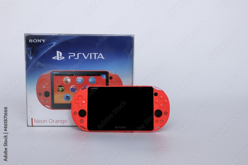 Bangkok, Thailand - March 14, 2021 : Sony PlayStation Vita portable Neon  Orange edition with box. Stock Photo | Adobe Stock